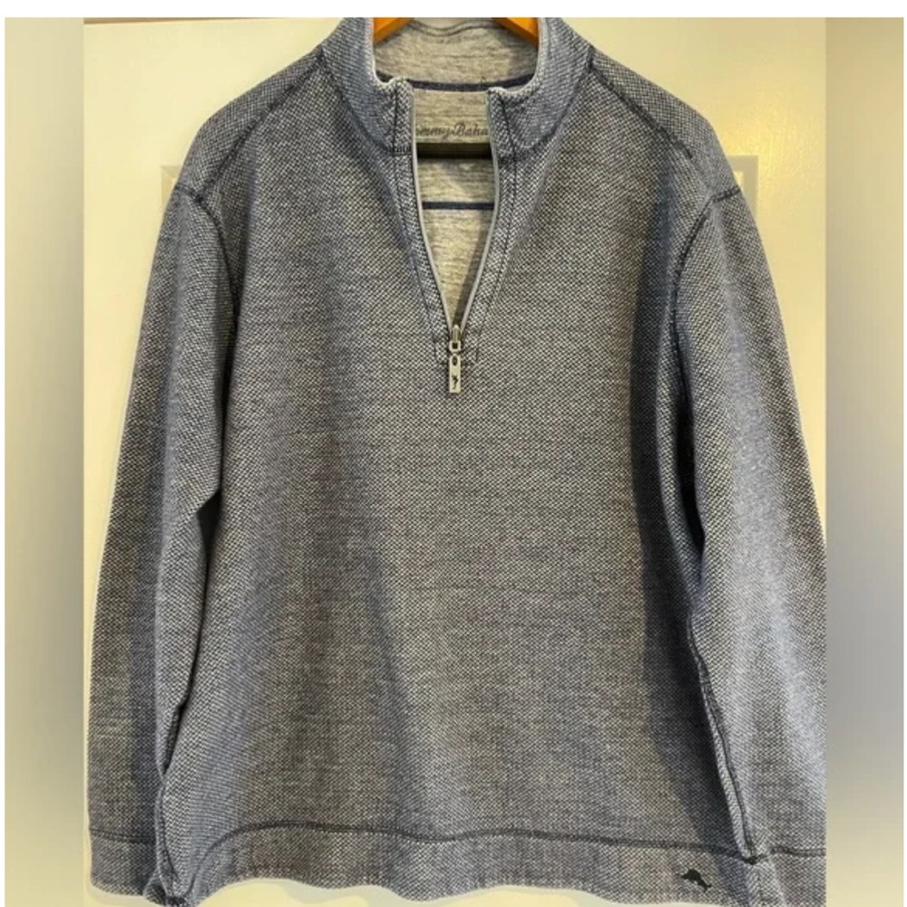Tommy Bahama - Flip Coast Reversible 1/4 Zip Sweater Blue Color Mens Size XL